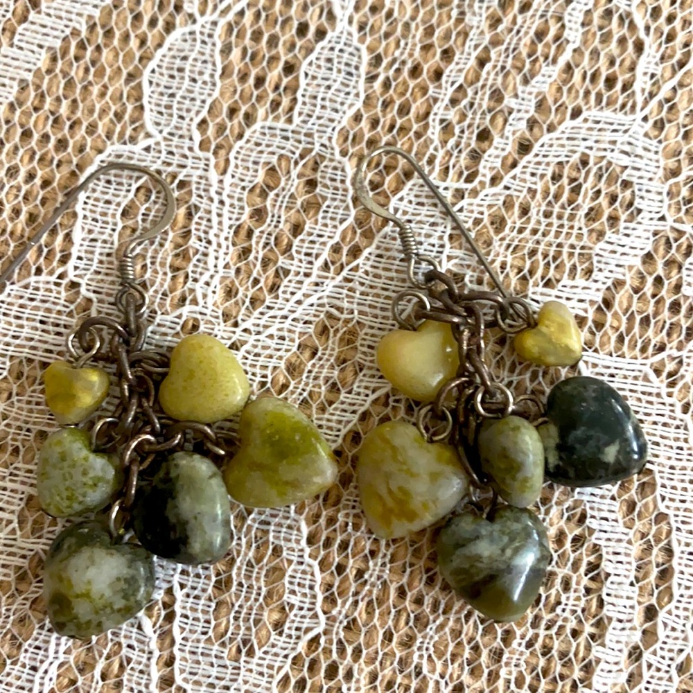 Heart dangle earrings